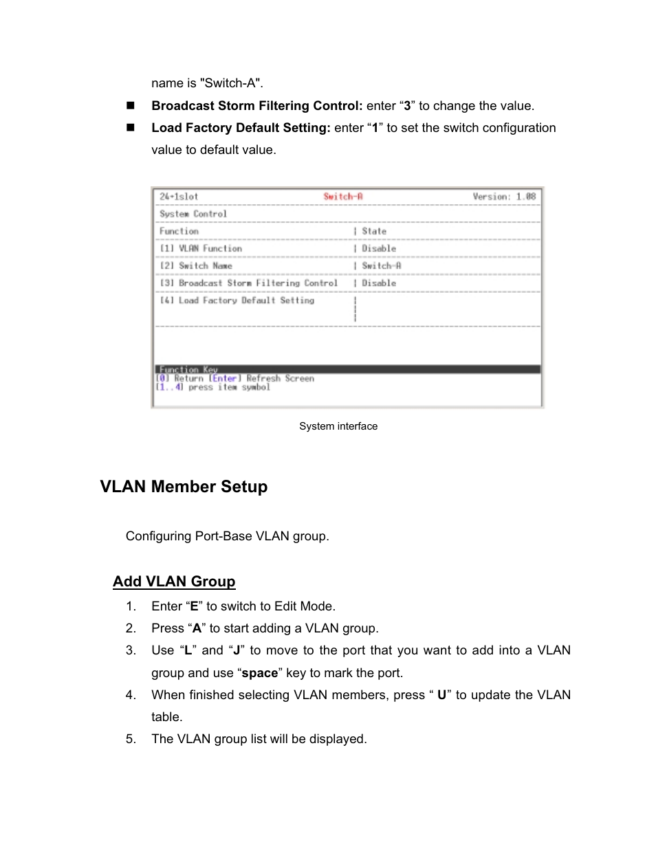 Vlan member setup | UNICOM Electric GST-2402 User Manual | Page 25 / 34