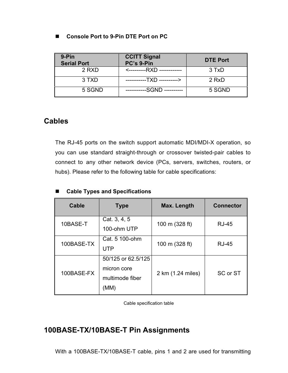 Cables | UNICOM Electric GST-2402 User Manual | Page 33 / 34