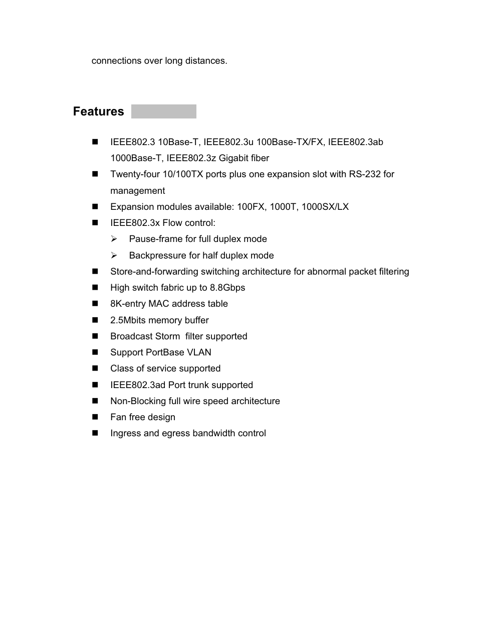 Features | UNICOM Electric GST-2402 User Manual | Page 5 / 34