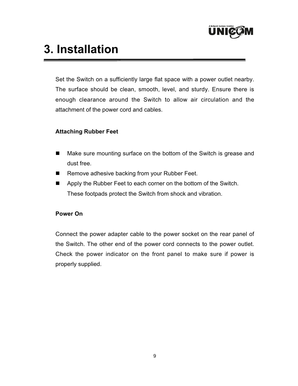 Installation | UNICOM Electric DynaGST/2402G User Manual | Page 12 / 18