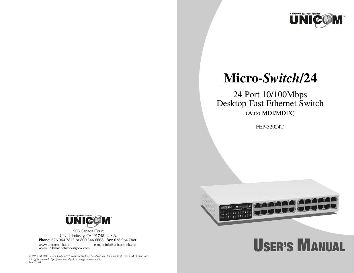 UNICOM Electric FEP-32024T User Manual | 15 pages