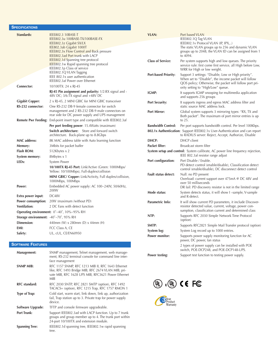 UNICOM Electric SmartPoE/2402M User Manual | Page 2 / 2