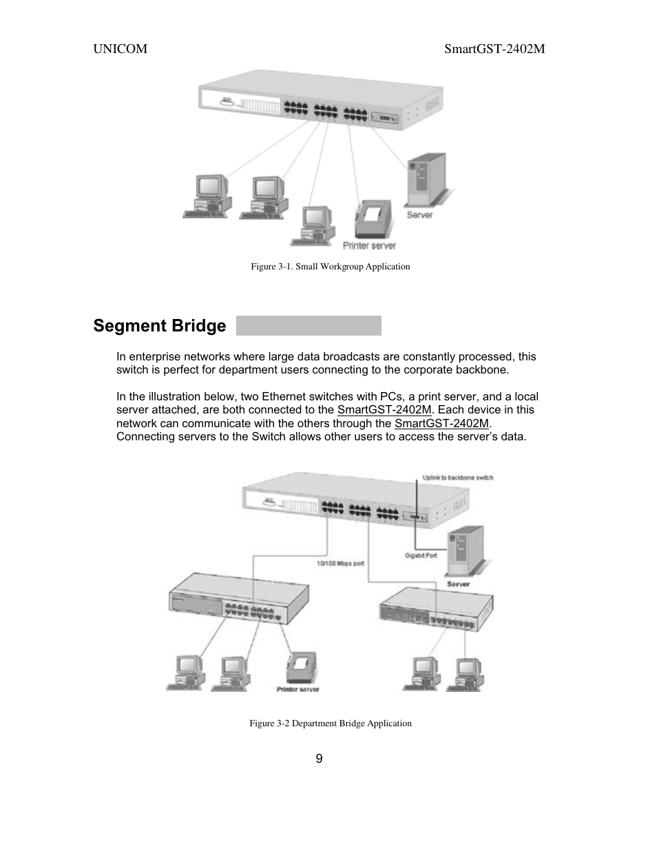 Segment bridge | UNICOM Electric SmartGST-2402M User Manual | Page 10 / 82