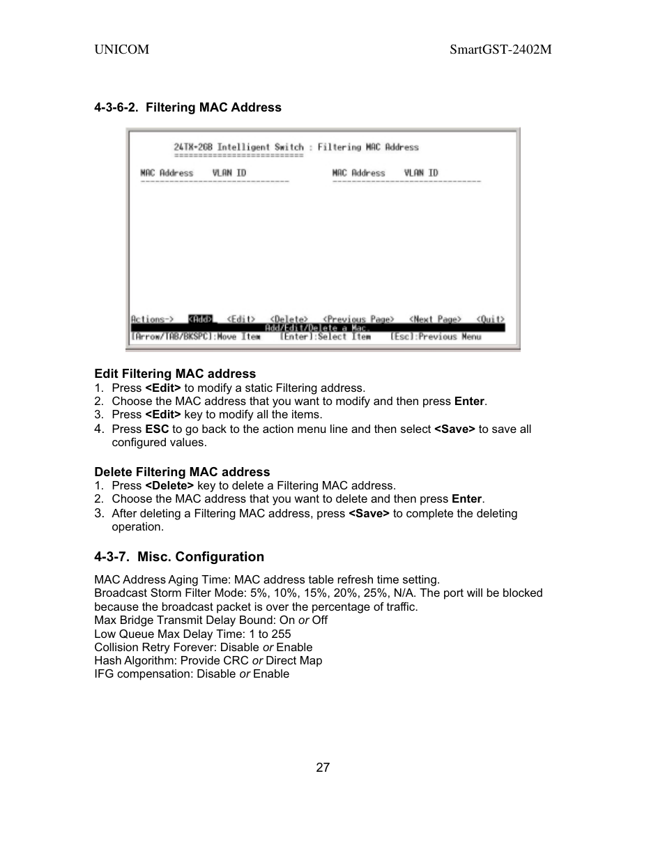 UNICOM Electric SmartGST-2402M User Manual | Page 28 / 82