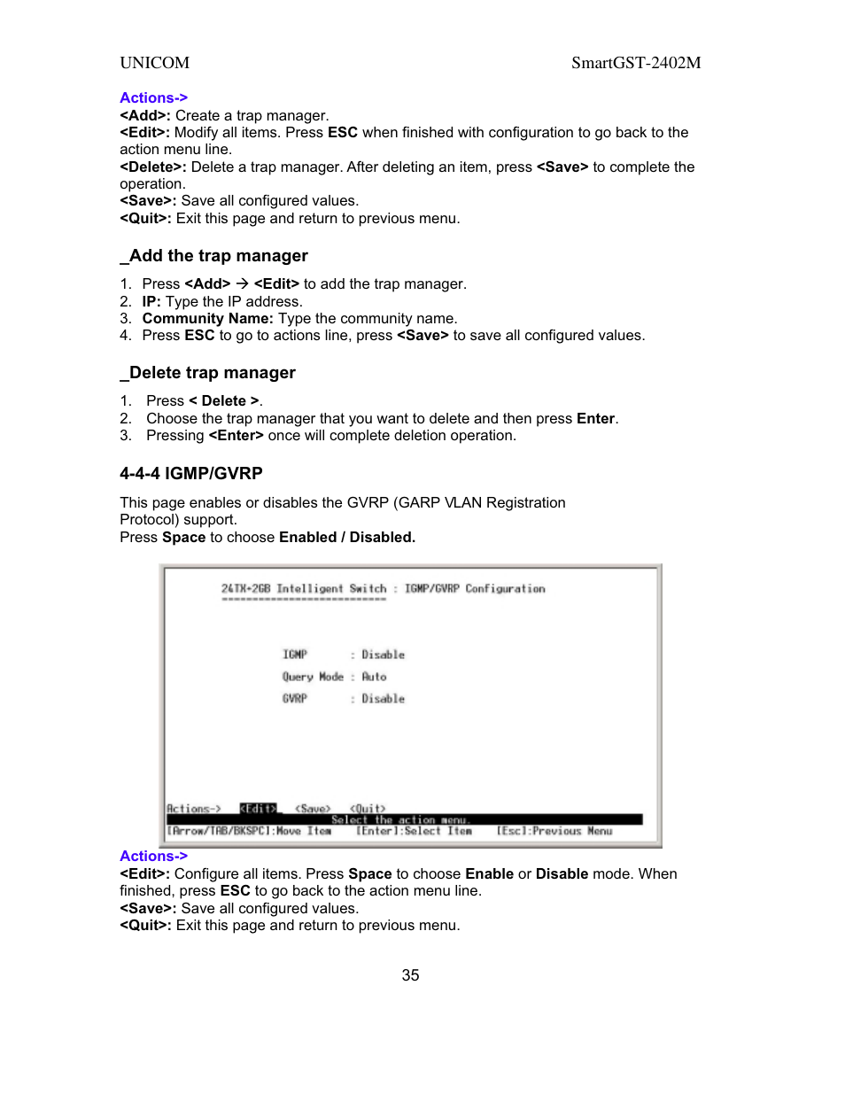 UNICOM Electric SmartGST-2402M User Manual | Page 36 / 82