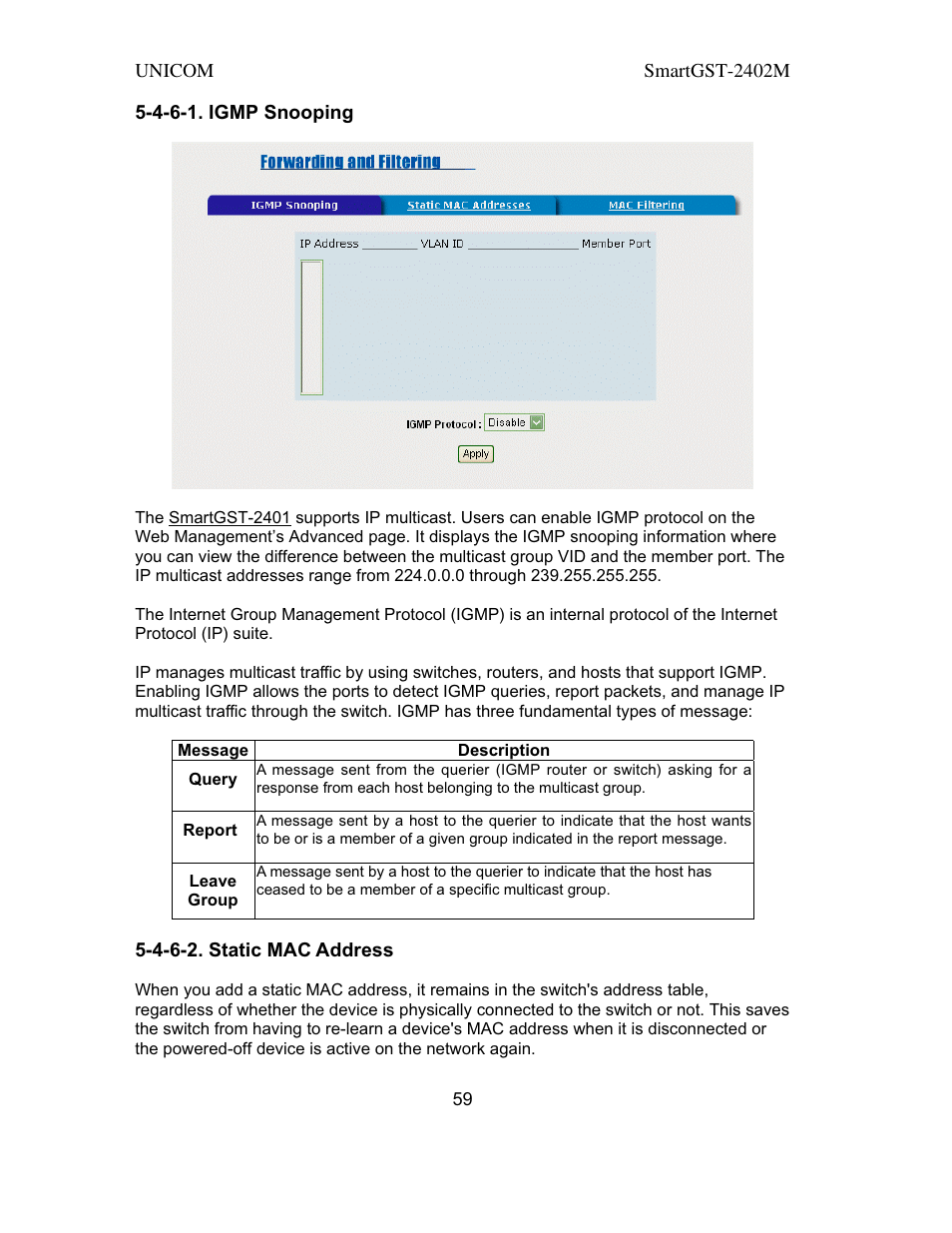 UNICOM Electric SmartGST-2402M User Manual | Page 60 / 82