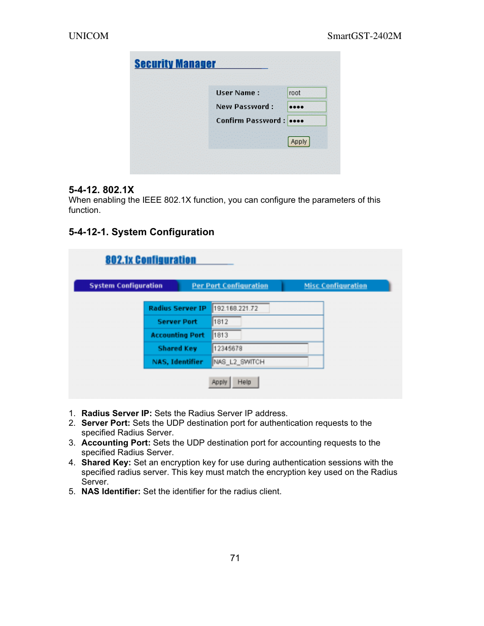 UNICOM Electric SmartGST-2402M User Manual | Page 72 / 82