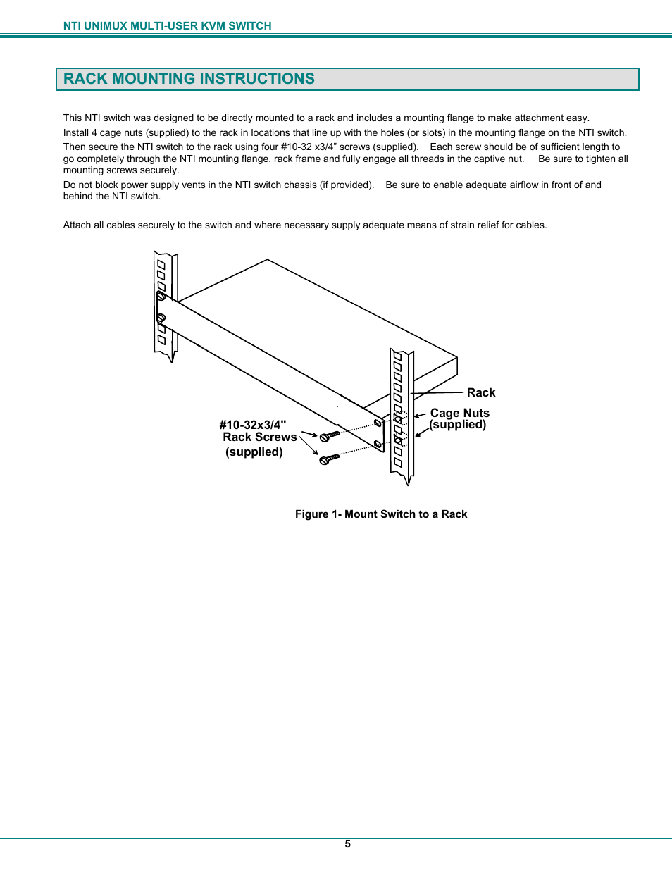 Rack mounting instructions | UNIMAX Houseware KVM Switch User Manual | Page 10 / 46
