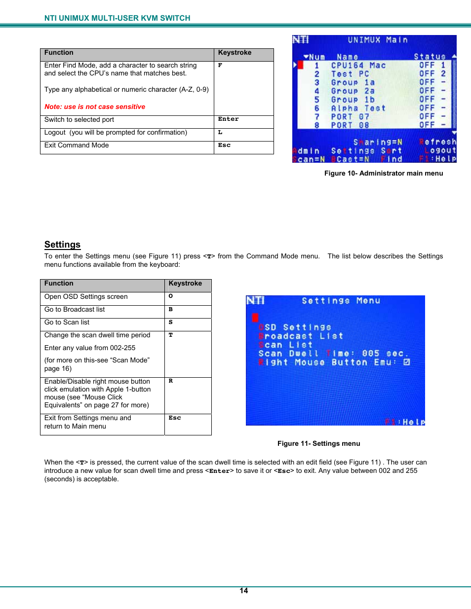 Settings | UNIMAX Houseware KVM Switch User Manual | Page 19 / 46