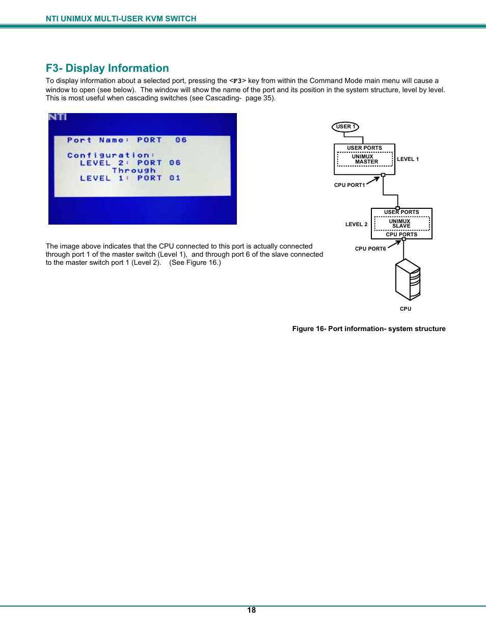 F3- display information | UNIMAX Houseware KVM Switch User Manual | Page 23 / 46