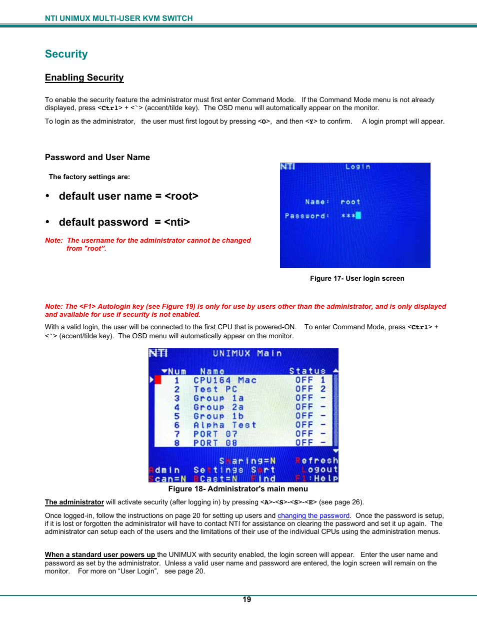 Security | UNIMAX Houseware KVM Switch User Manual | Page 24 / 46