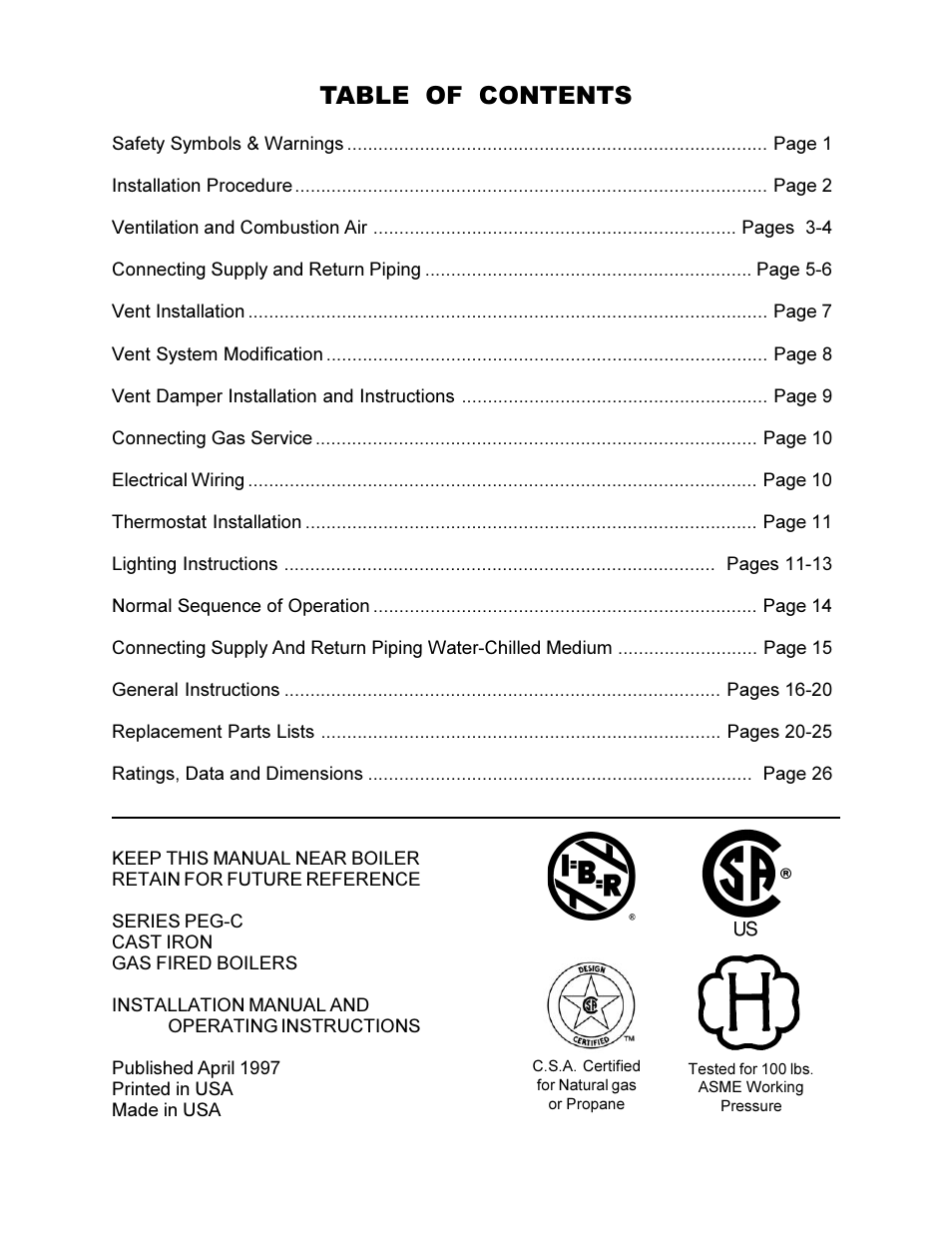 Utica PEG-C User Manual | Page 2 / 28