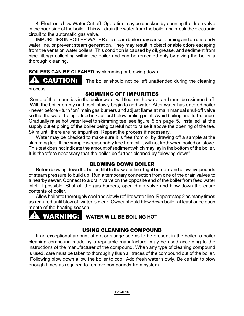 Caution, Warning | Utica PEG-C User Manual | Page 20 / 28