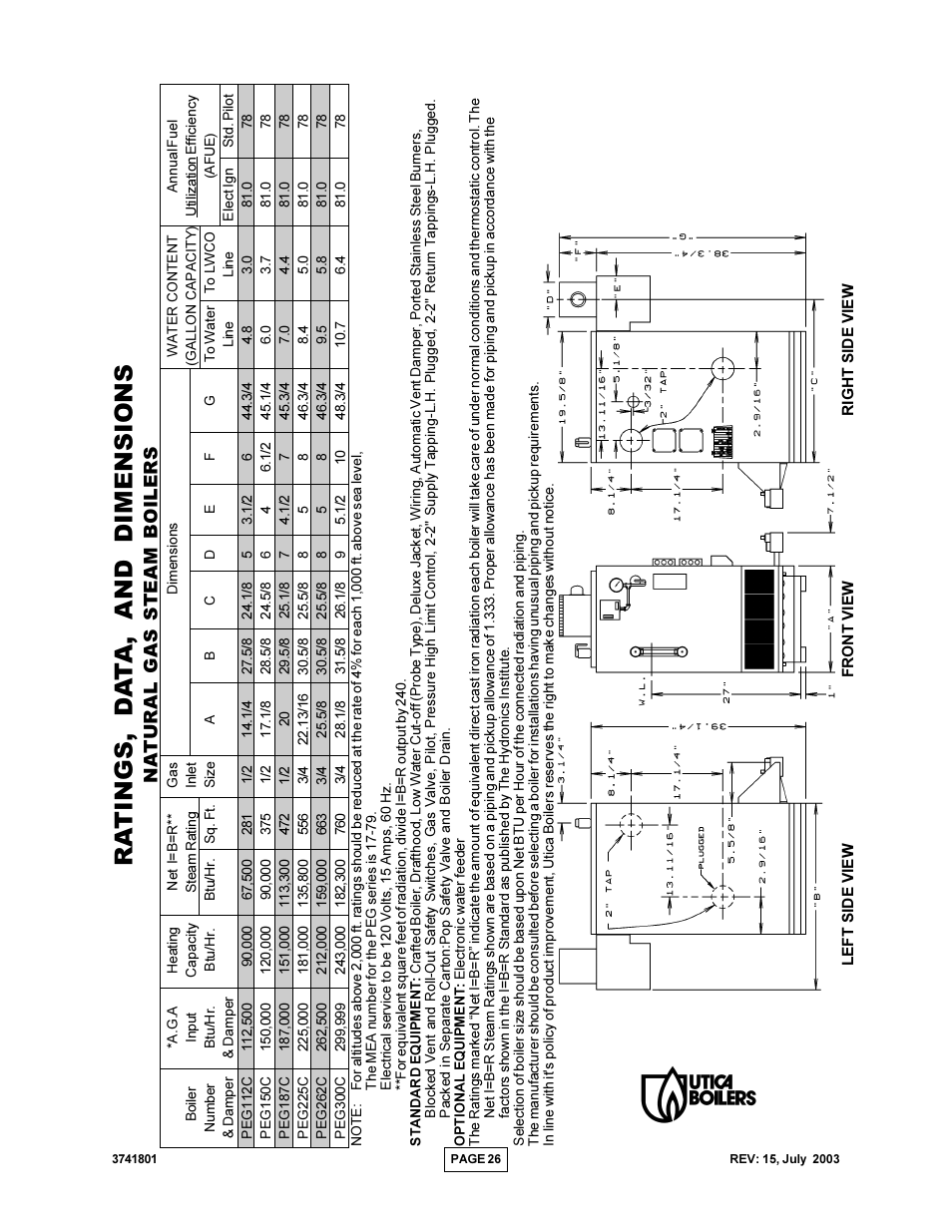 Natural gas steam boilers | Utica PEG-C User Manual | Page 28 / 28