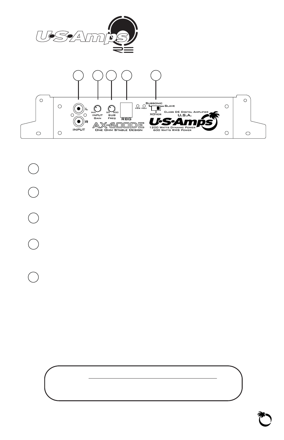 Ax-600de | US Amps AX User Manual | Page 9 / 20
