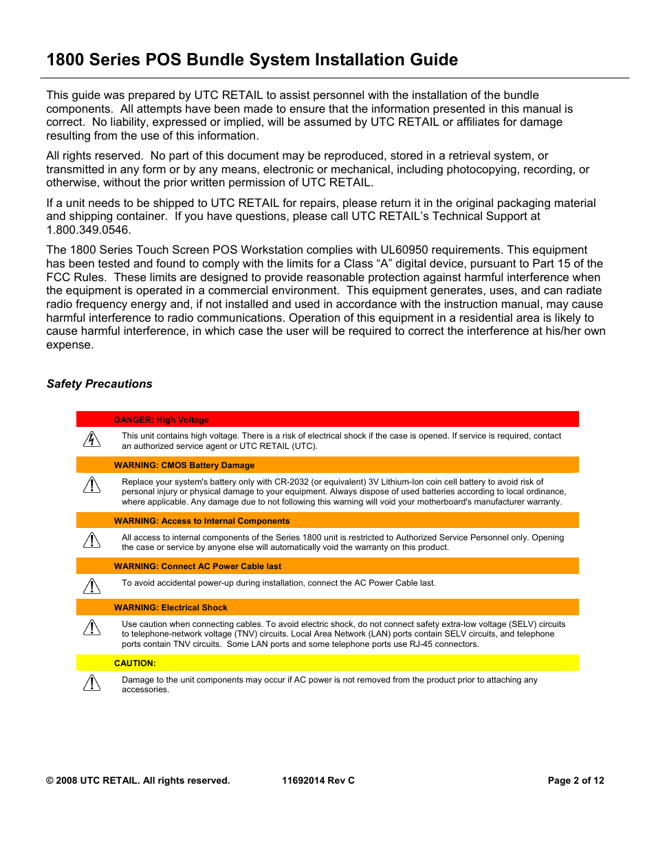 1800 series pos bundle system installation guide | Ultimate Technology 1800 User Manual | Page 2 / 12