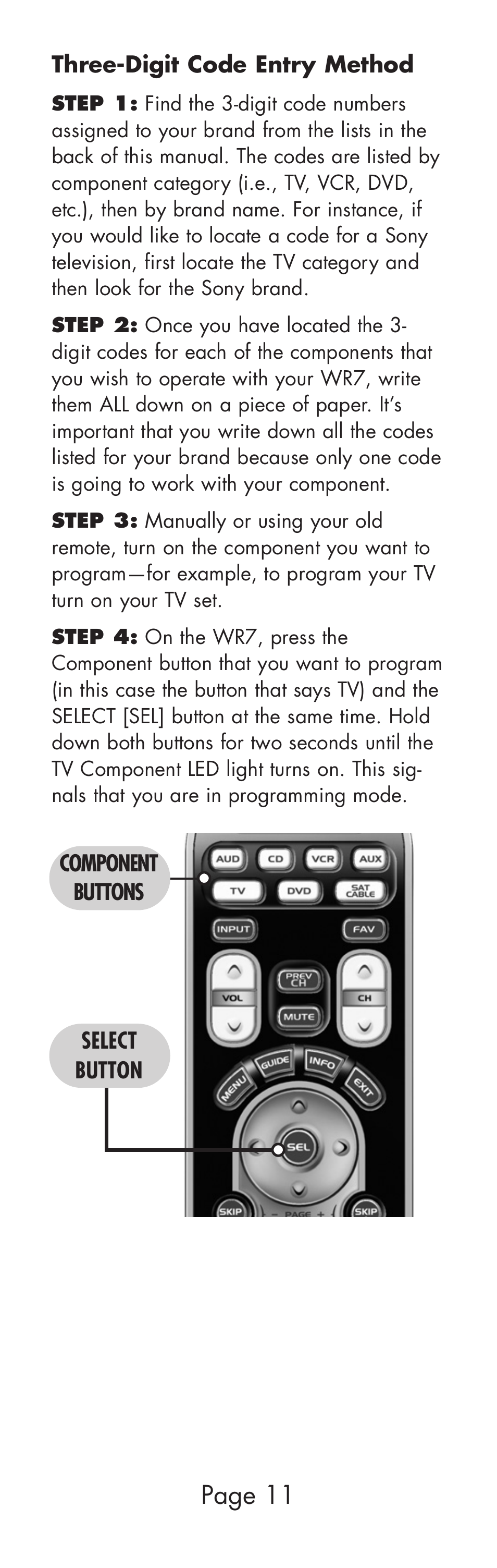 Page 11 | Universal Remote Control (URS) WR7 User Manual | Page 11 / 52