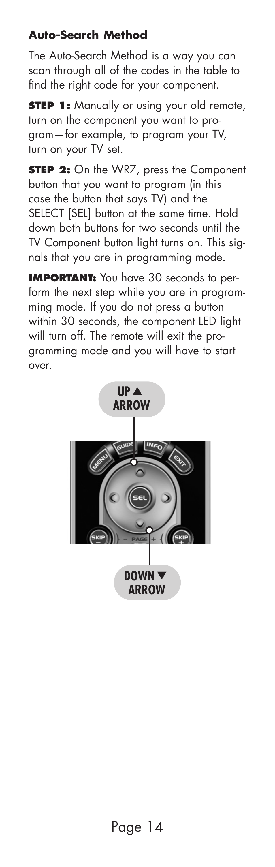 Page 14 | Universal Remote Control (URS) WR7 User Manual | Page 14 / 52