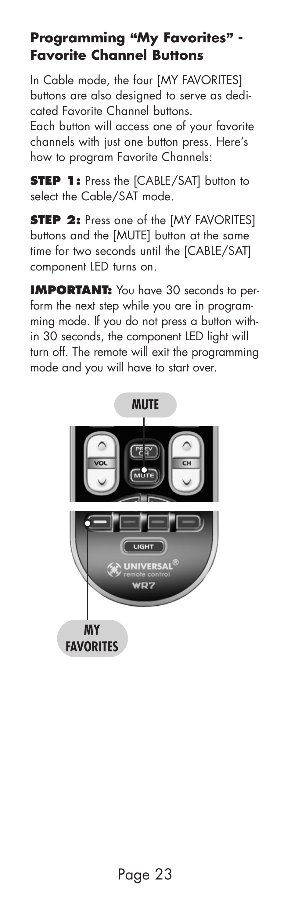 Page 23 | Universal Remote Control (URS) WR7 User Manual | Page 23 / 52