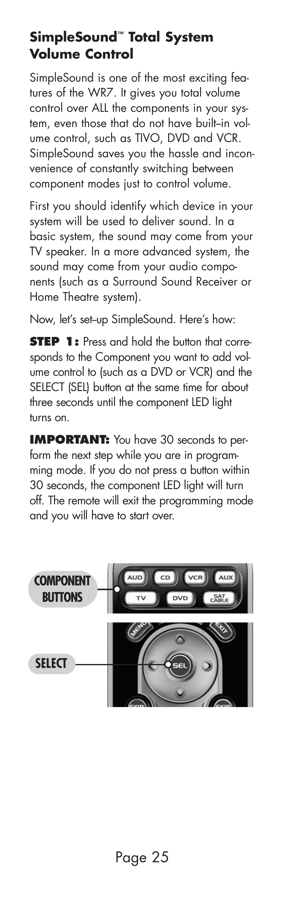 Page 25 | Universal Remote Control (URS) WR7 User Manual | Page 25 / 52