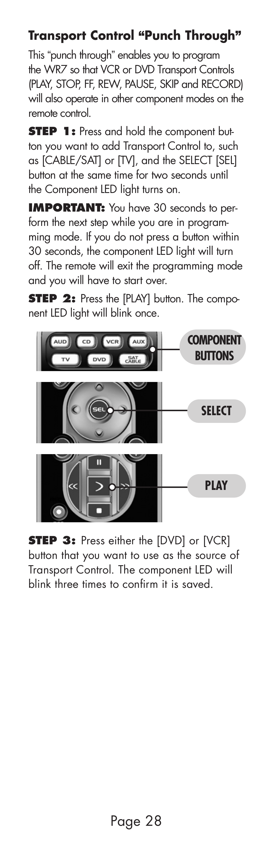 Page 28 | Universal Remote Control (URS) WR7 User Manual | Page 28 / 52