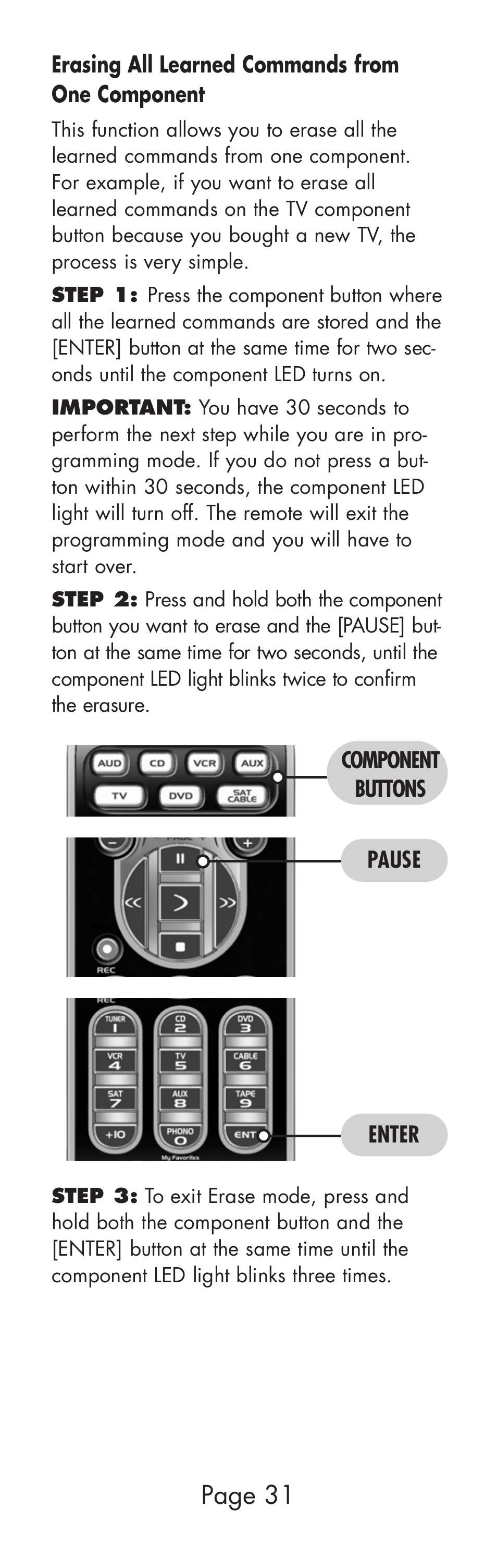 Page 31 | Universal Remote Control (URS) WR7 User Manual | Page 31 / 52
