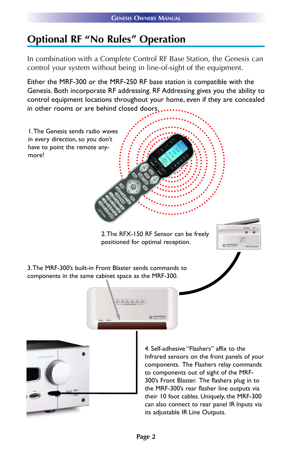 Optional rf “no rules” operation | Universal Remote Control (URS) URC Professional Line MX900 User Manual | Page 5 / 16