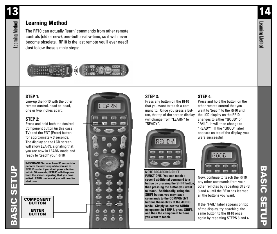 Basic setup | Universal Remote Control (URS) RF10 User Manual | Page 8 / 36