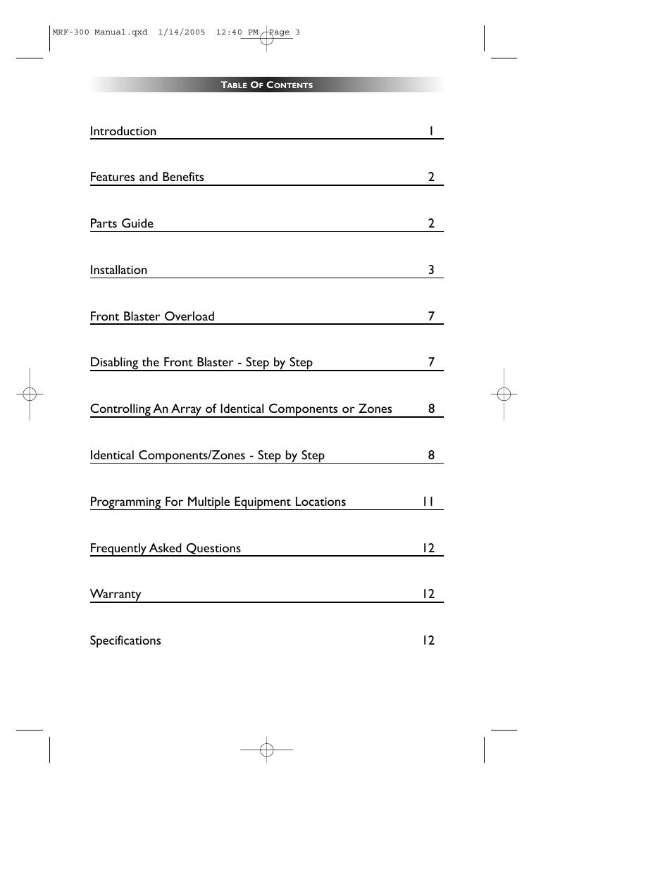 Universal Remote Control (URS) RFX150 User Manual | Page 3 / 16