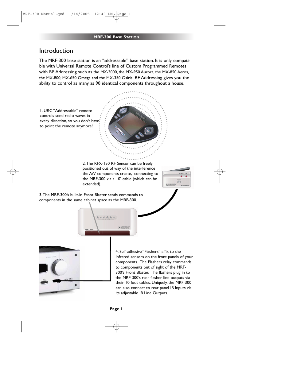 Introduction | Universal Remote Control (URS) RFX150 User Manual | Page 4 / 16