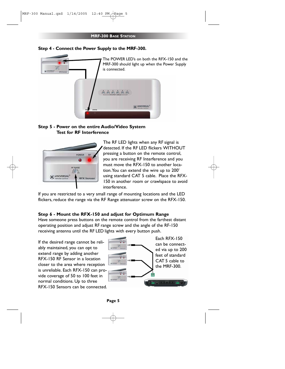 Universal Remote Control (URS) RFX150 User Manual | Page 8 / 16