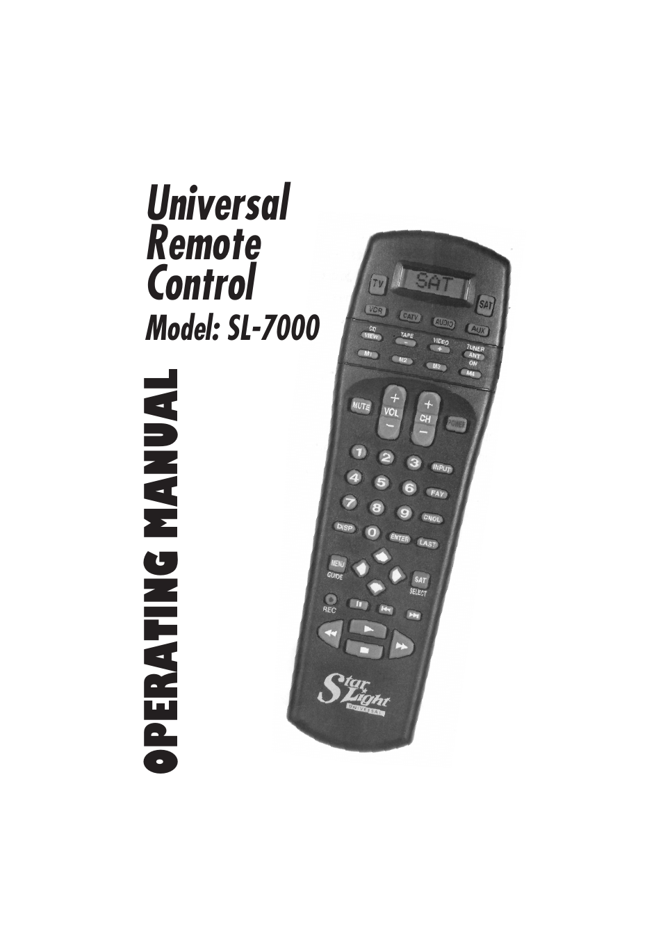 Universal Remote Control (URS) SL-7000 User Manual | 45 pages