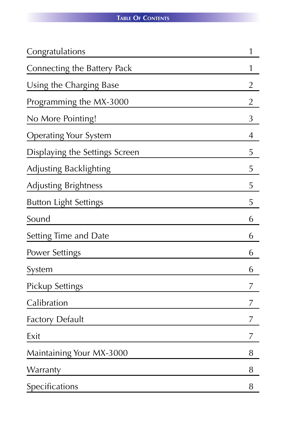 Universal Remote Control (URS) MX-3000 User Manual | Page 3 / 12