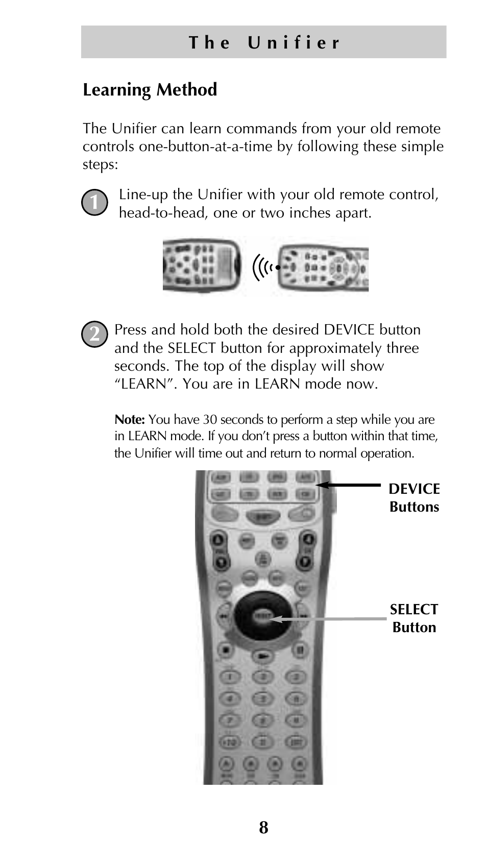 Universal Remote Control (URS) Unifier URC-100 User Manual | Page 10 / 52