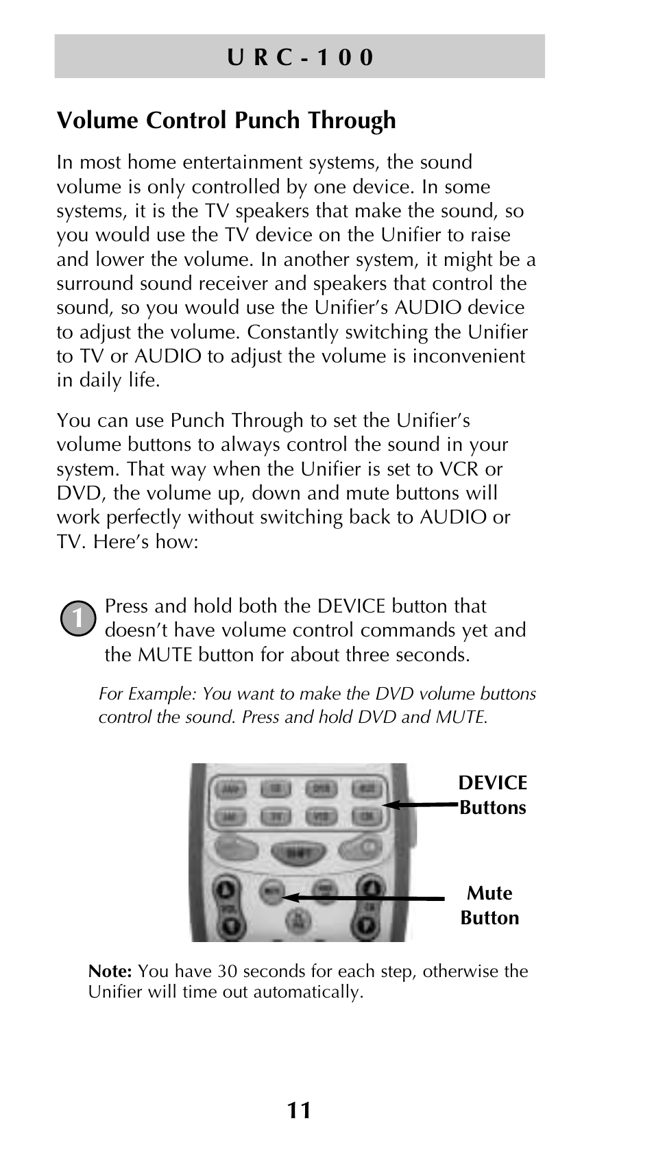 Universal Remote Control (URS) Unifier URC-100 User Manual | Page 13 / 52