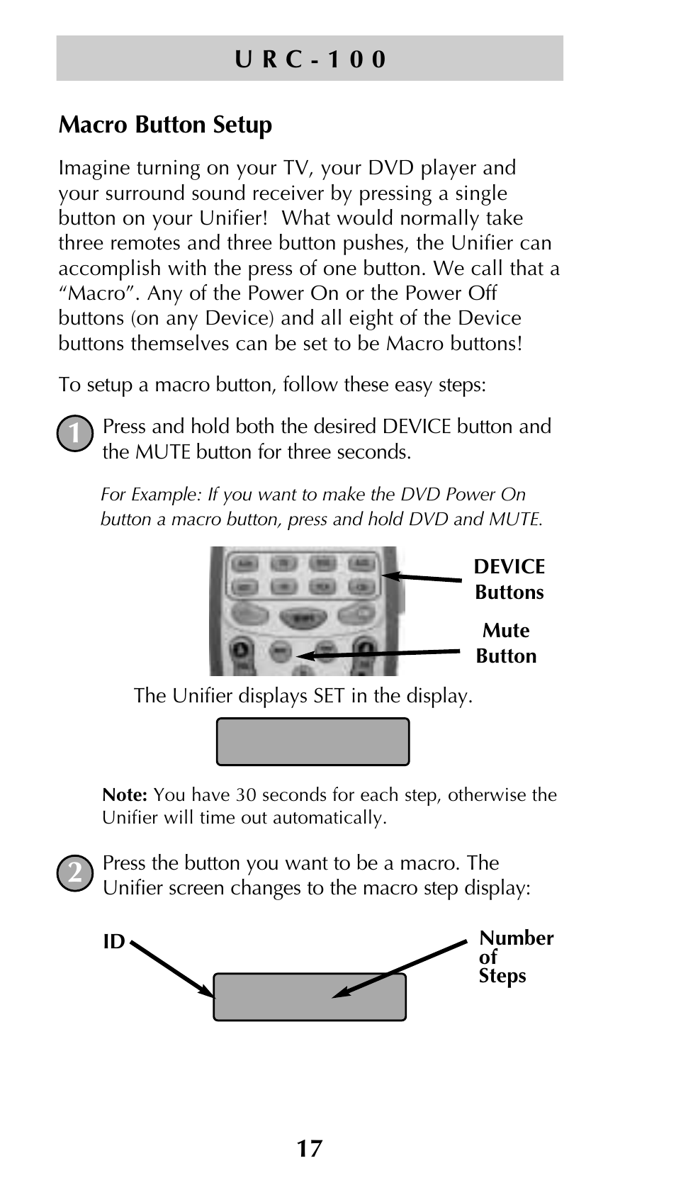 Set m1 | Universal Remote Control (URS) Unifier URC-100 User Manual | Page 19 / 52