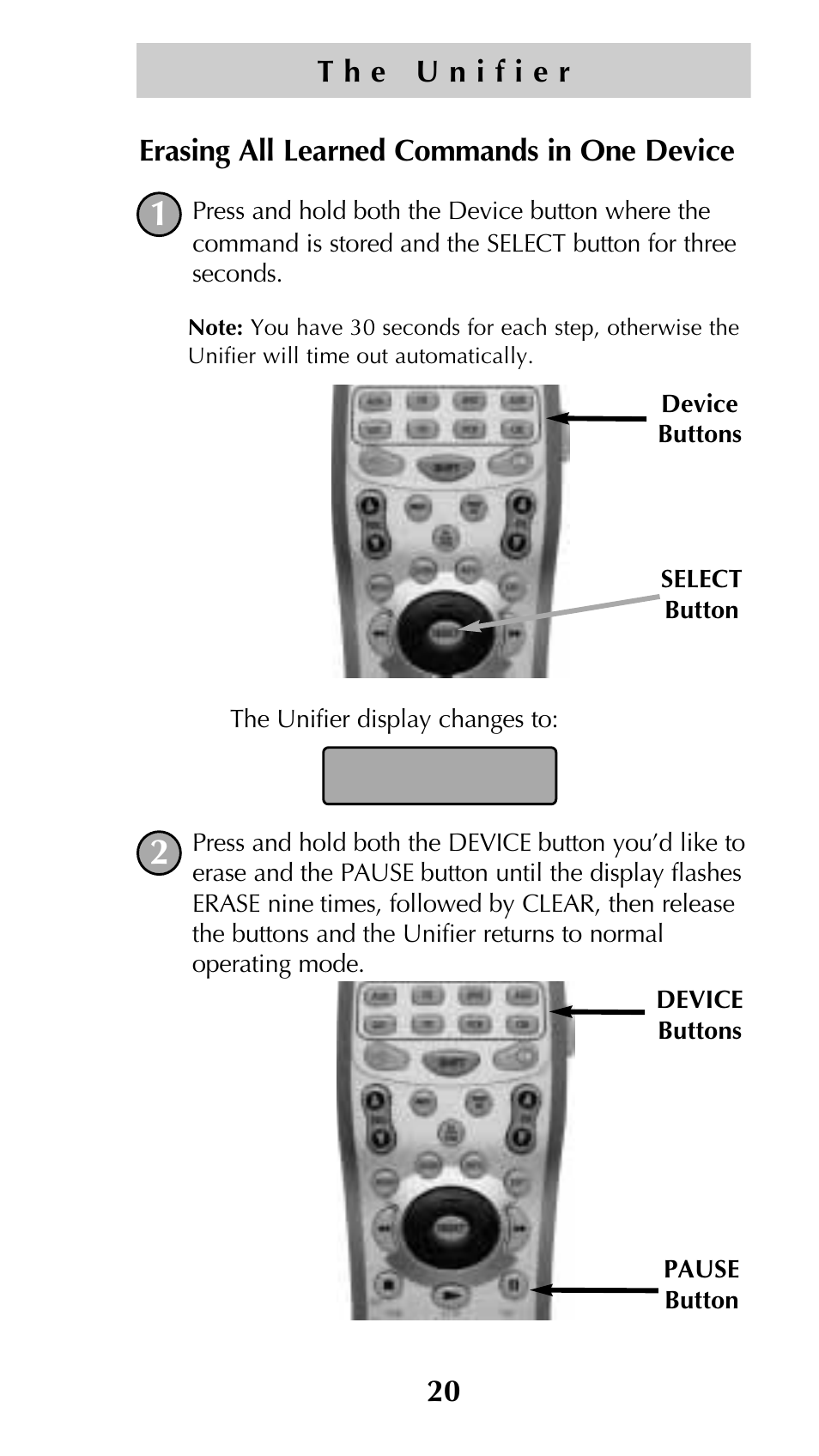 Learn | Universal Remote Control (URS) Unifier URC-100 User Manual | Page 22 / 52