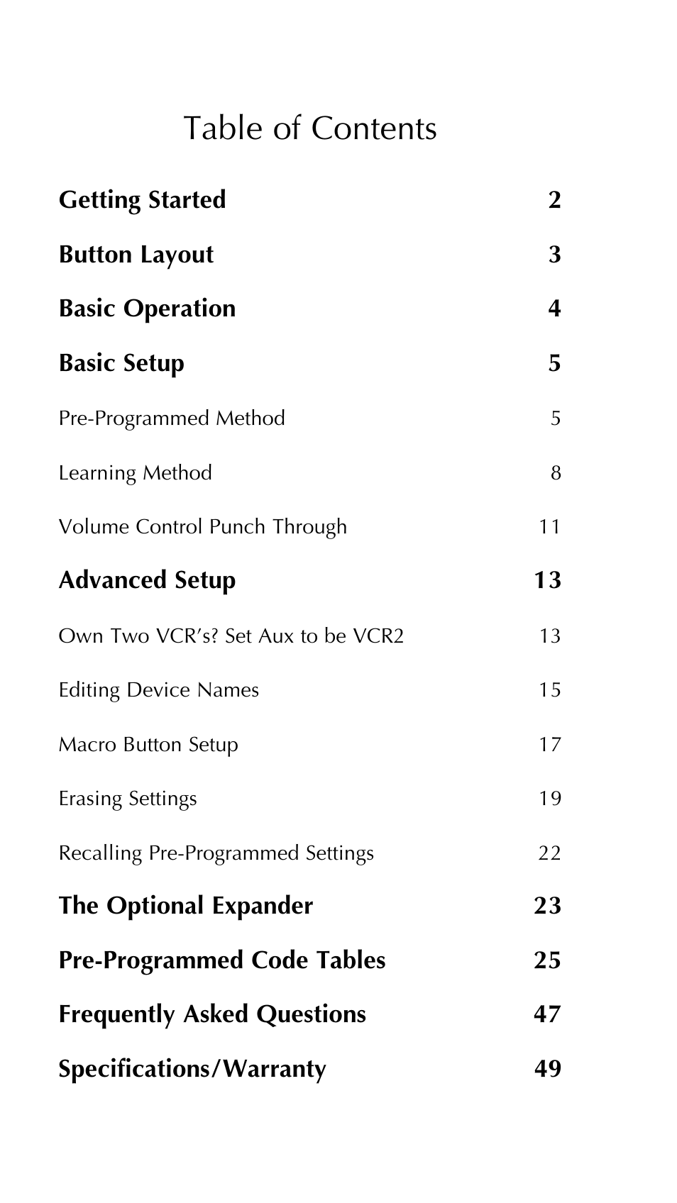 Universal Remote Control (URS) Unifier URC-100 User Manual | Page 3 / 52