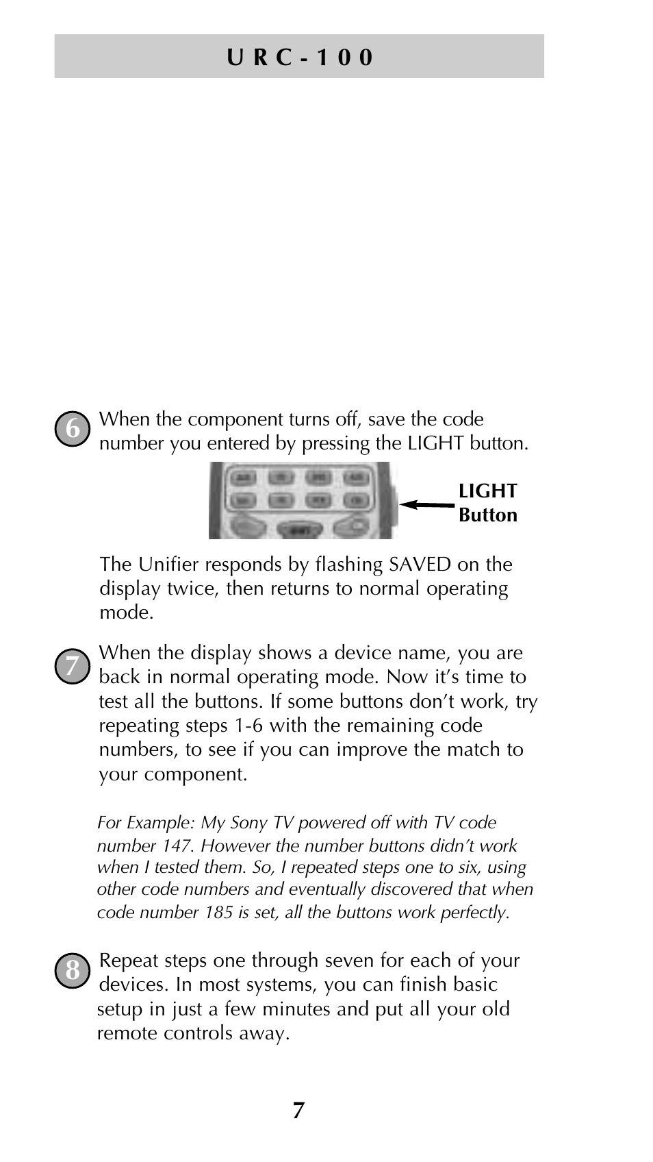 Universal Remote Control (URS) Unifier URC-100 User Manual | Page 9 / 52