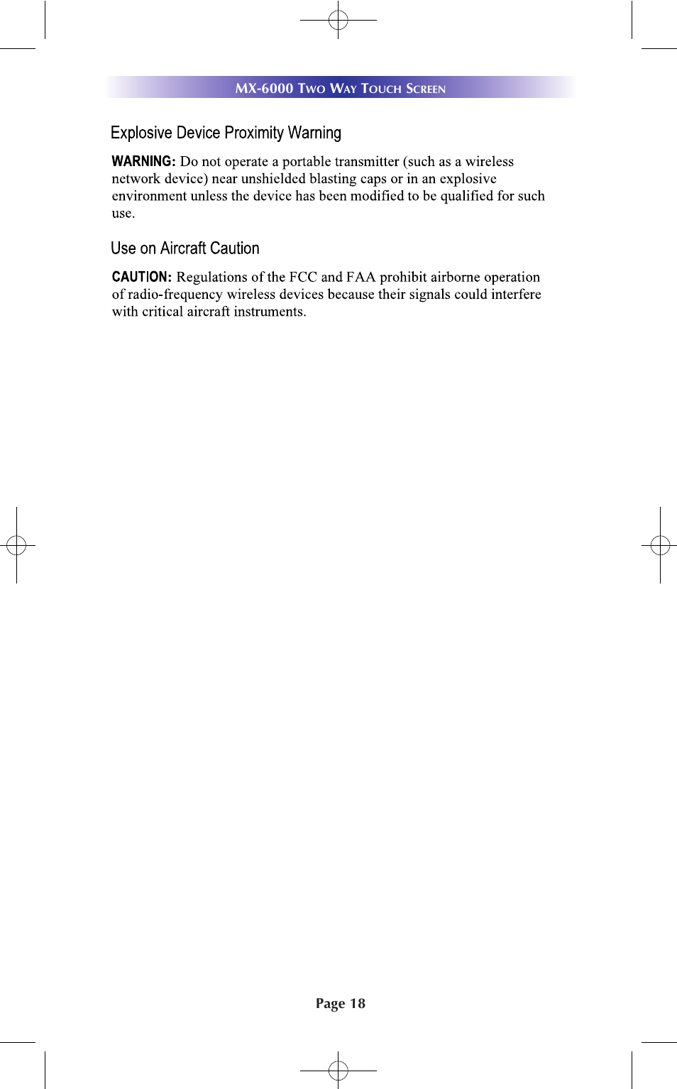 Universal Remote Control (URS) MX-6000 User Manual | Page 18 / 19