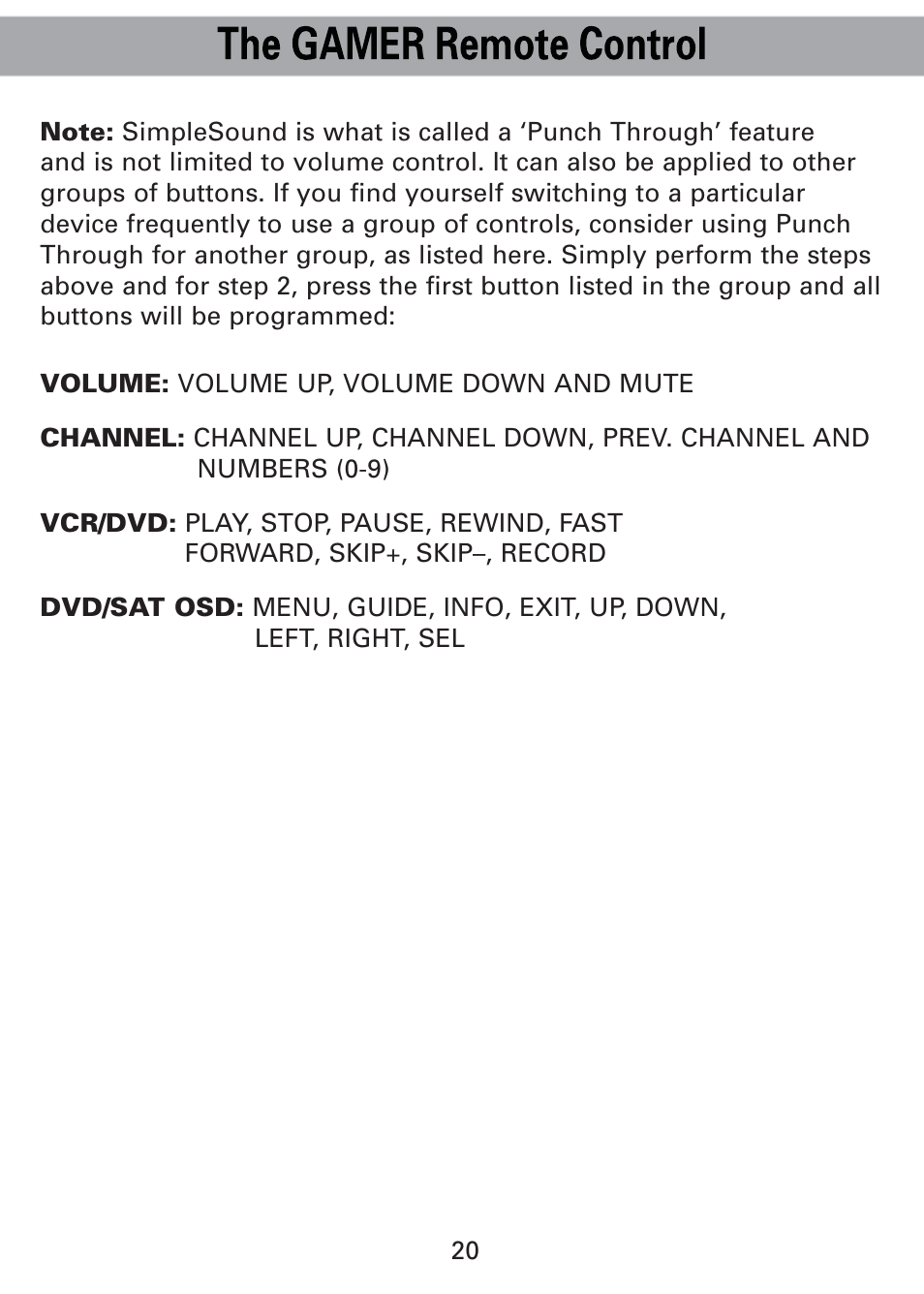 Universal Remote Control (URS) Universl Remote User Manual | Page 22 / 112