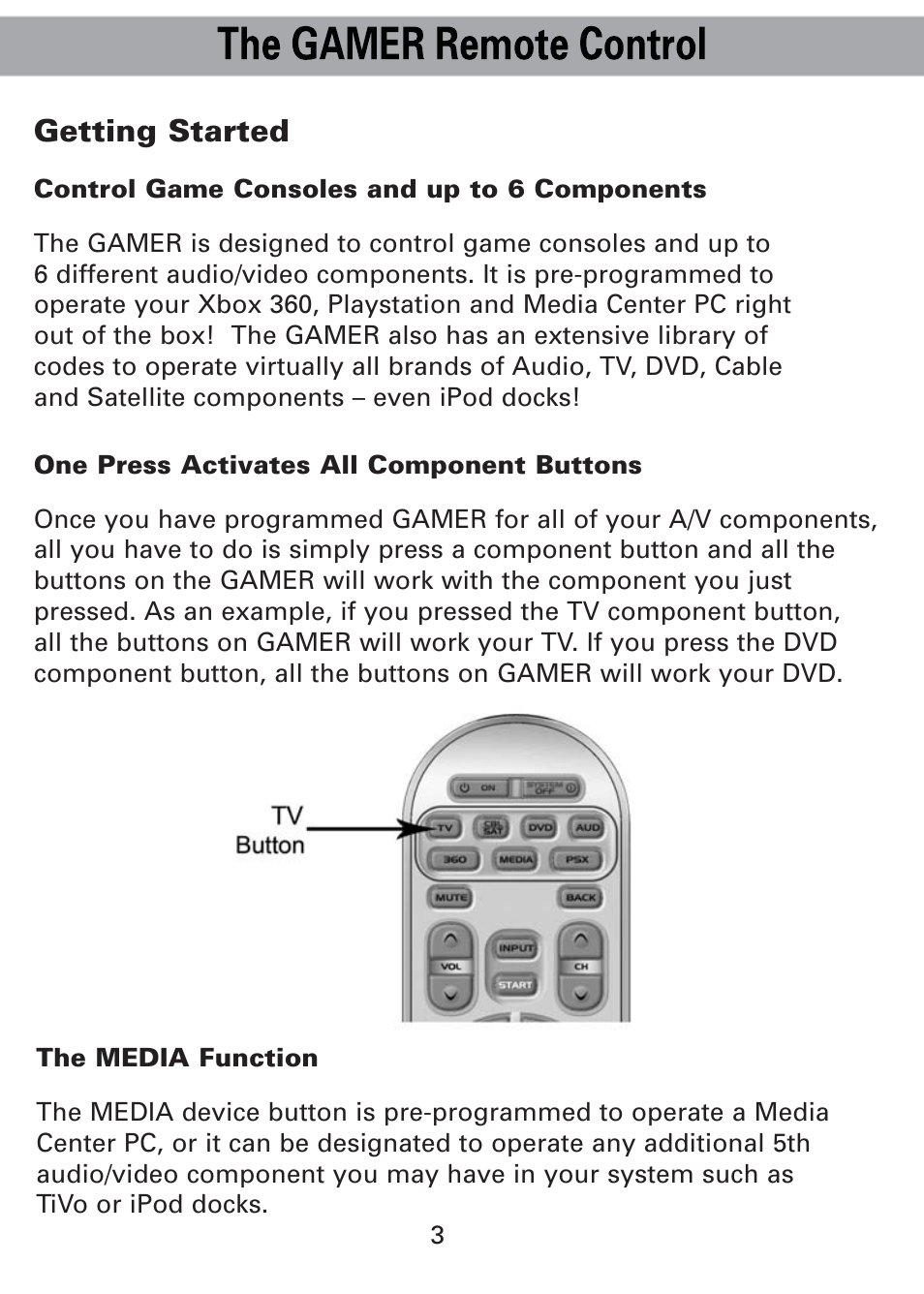 Getting started | Universal Remote Control (URS) Universl Remote User Manual | Page 5 / 112