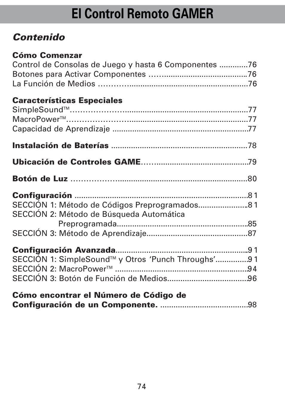 Universal Remote Control (URS) Universl Remote User Manual | Page 78 / 112