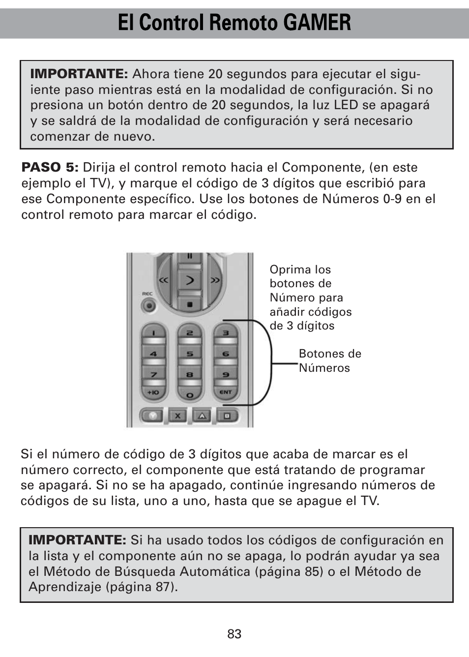 Universal Remote Control (URS) Universl Remote User Manual | Page 87 / 112