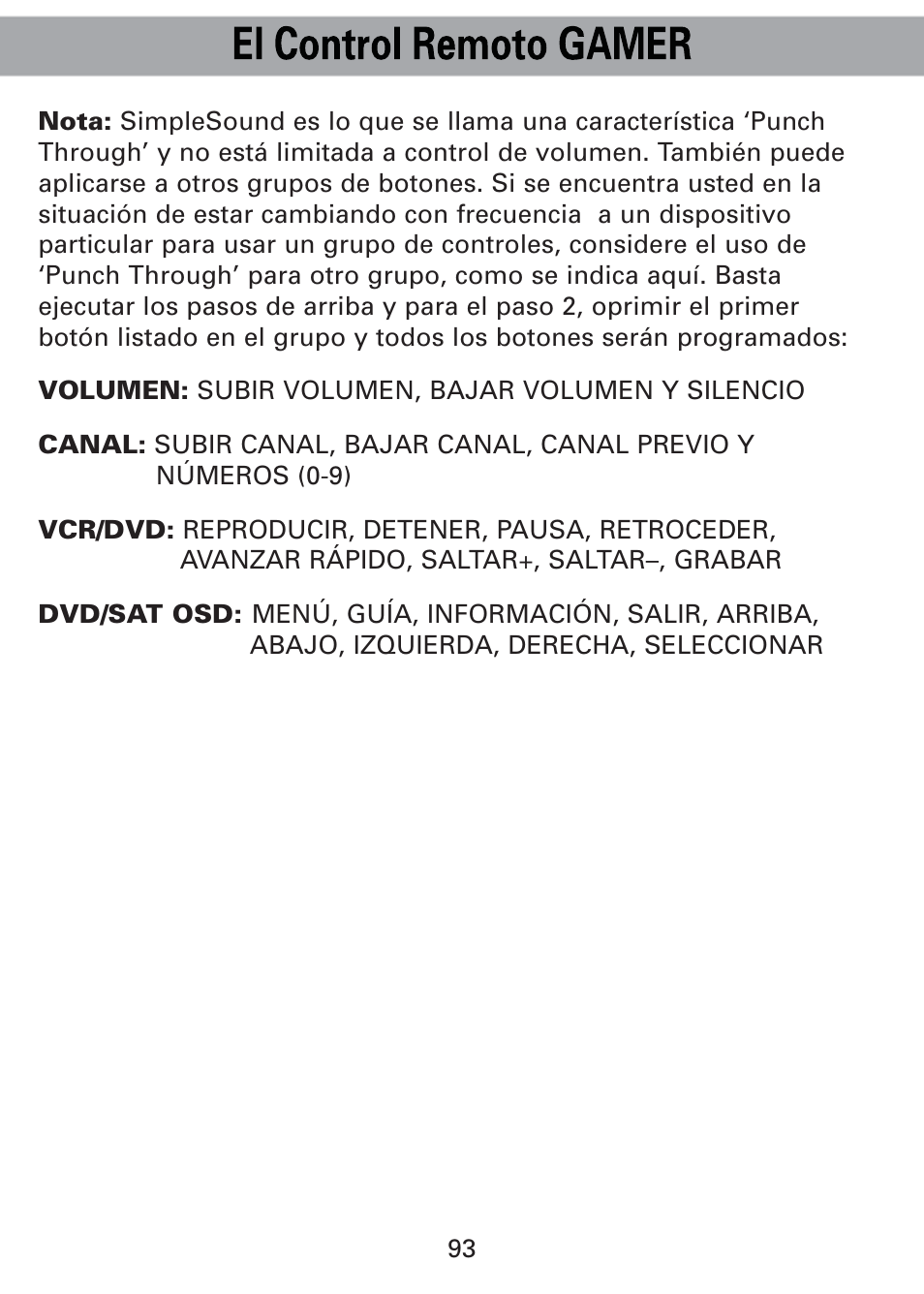 Universal Remote Control (URS) Universl Remote User Manual | Page 97 / 112