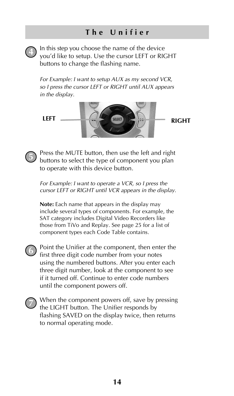 Universal Remote Control (URS) UNIFIERTM URC-100 User Manual | Page 16 / 56