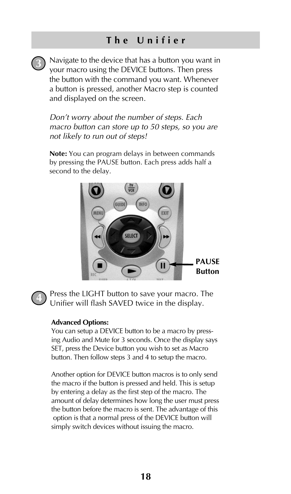 Universal Remote Control (URS) UNIFIERTM URC-100 User Manual | Page 20 / 56