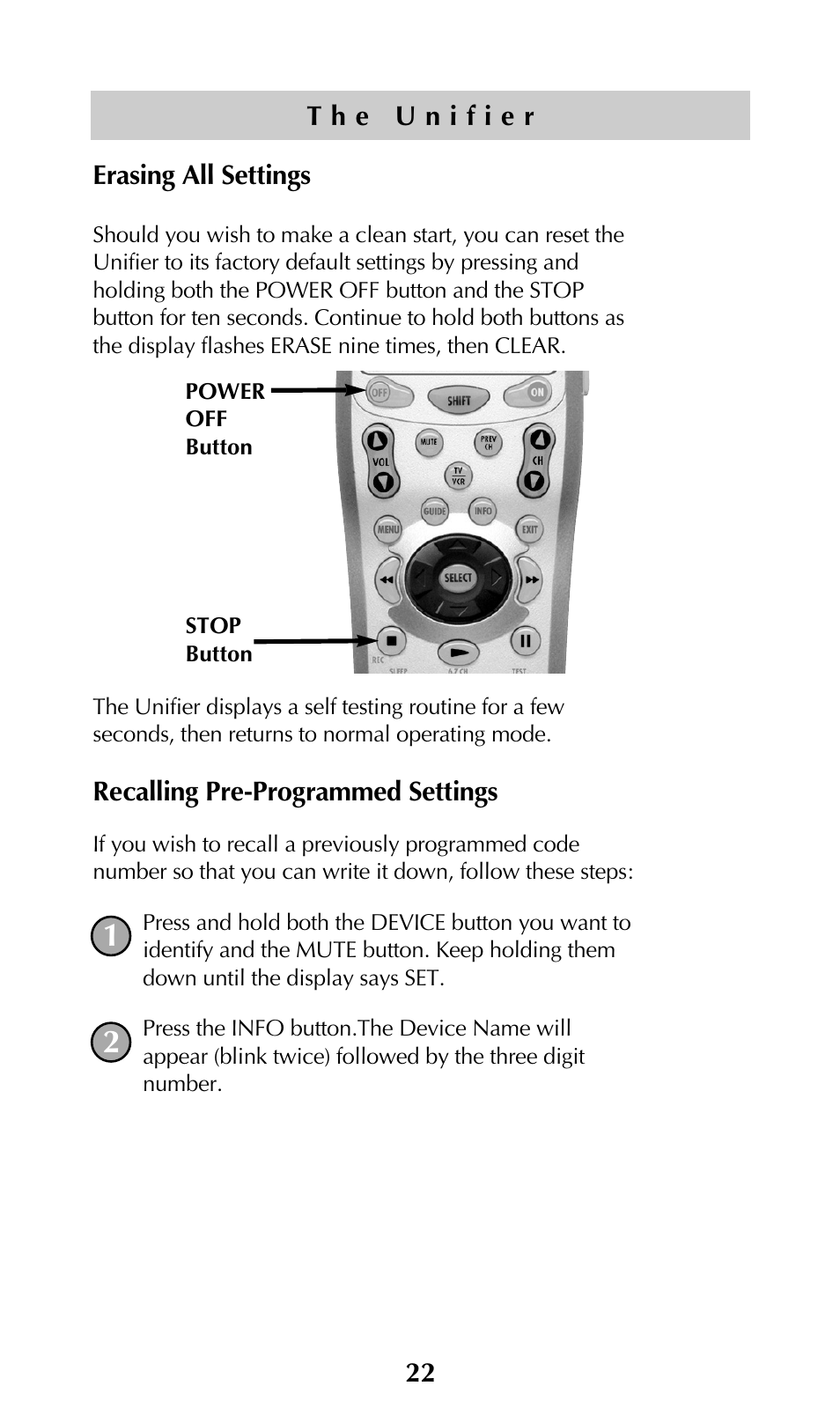Universal Remote Control (URS) UNIFIERTM URC-100 User Manual | Page 24 / 56