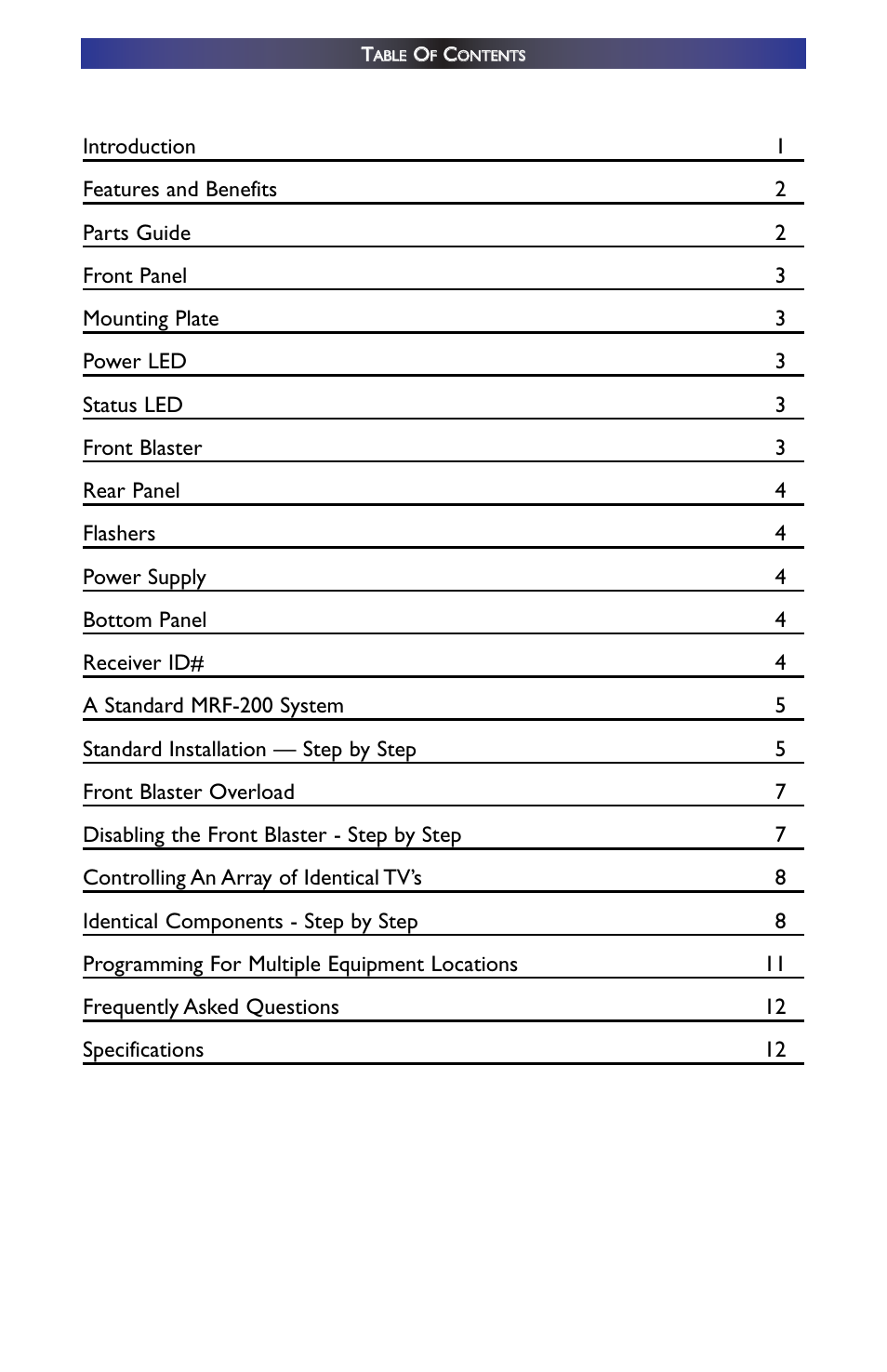 Universal Remote Control (URS) MRF-200 User Manual | Page 3 / 16