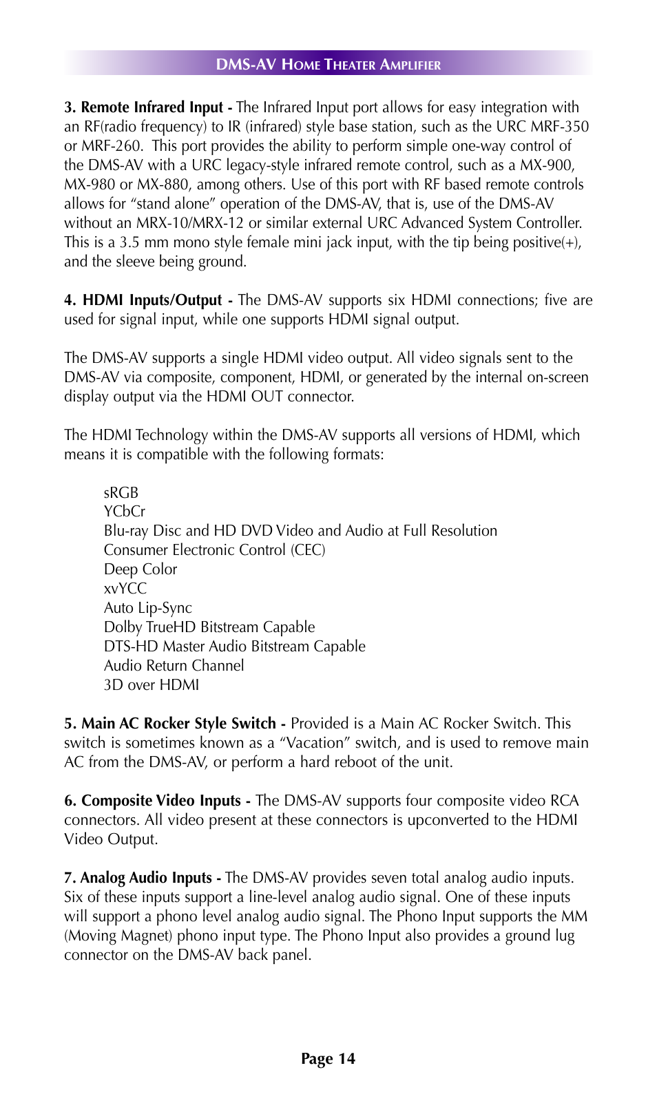 Universal Remote Control (URS) DMS-AV TSP2000 User Manual | Page 13 / 50